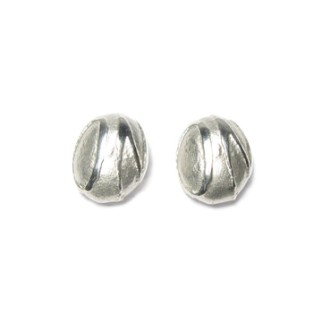 Diana Porter Jewellery contemporary etched silver pebble stud earrings