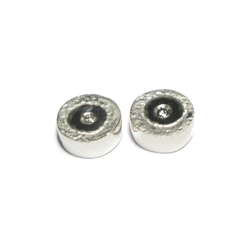 Diana Porter Jewellery contemporary silver and diamond stud earrings