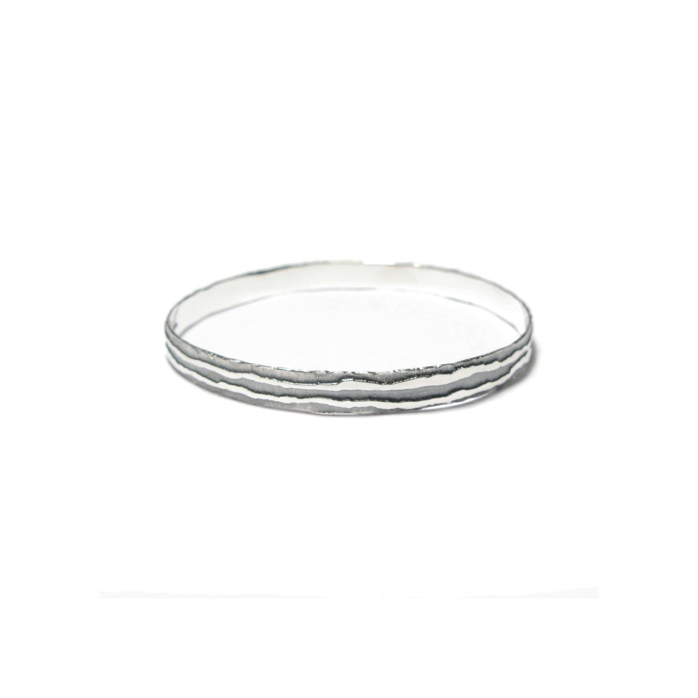 Diana Porter Jewellery contemporary etched oxidised silver bangle