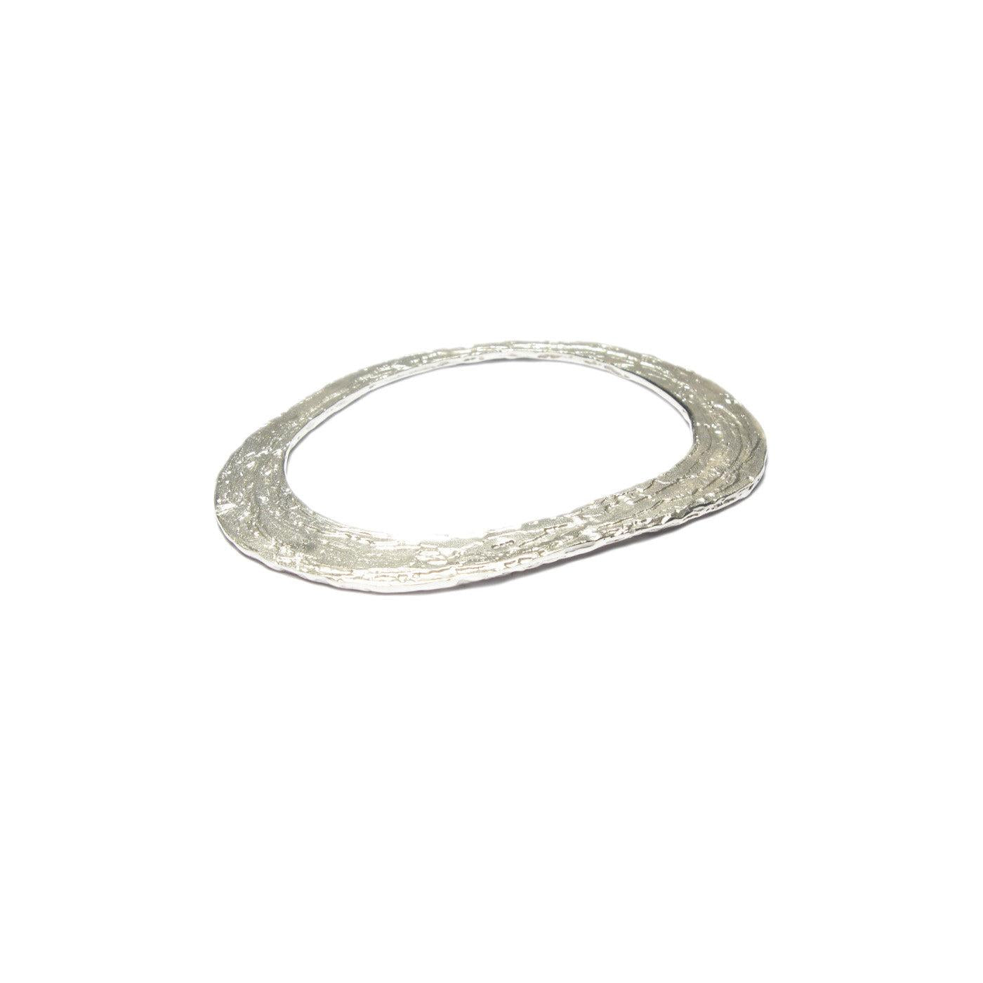 Diana Porter Jewellery contemporary etched silver oval bangle