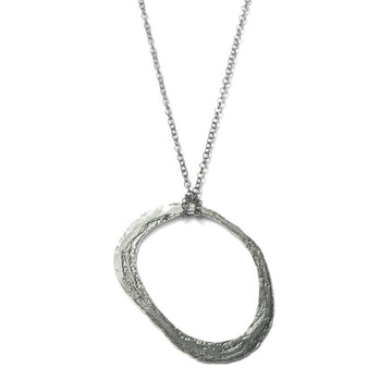 Diana Porter Jewellery contemporary etched silver hoop pendant necklace