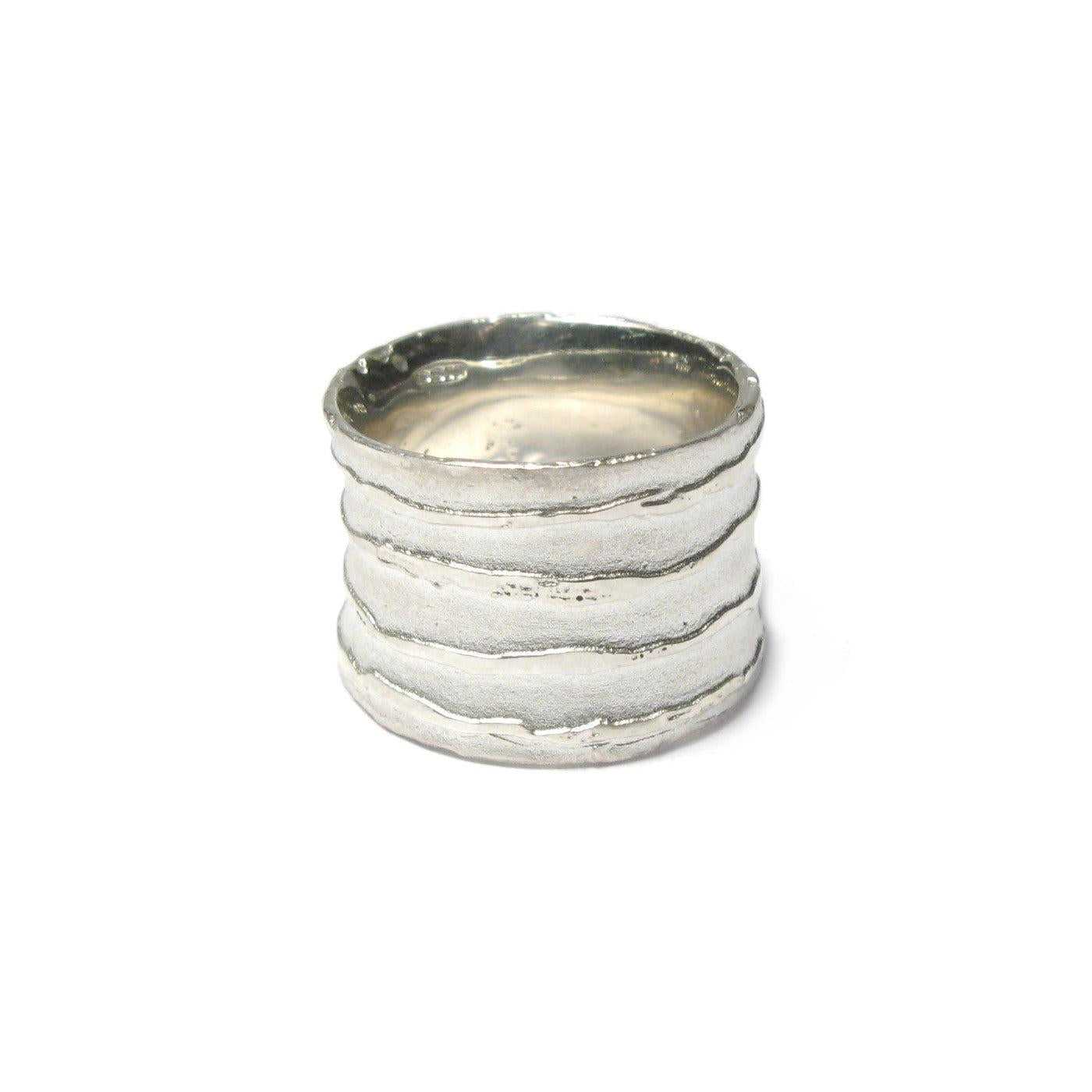 Diana Porter Jewellery contemporary etched wide silver ring