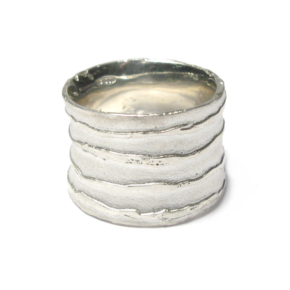 Diana Porter Jewellery contemporary etched wide silver ring
