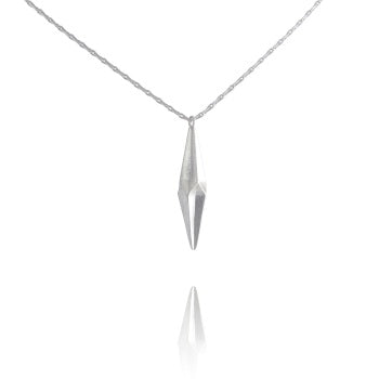 Alice Barnes Shard Single Drop Necklace Silver