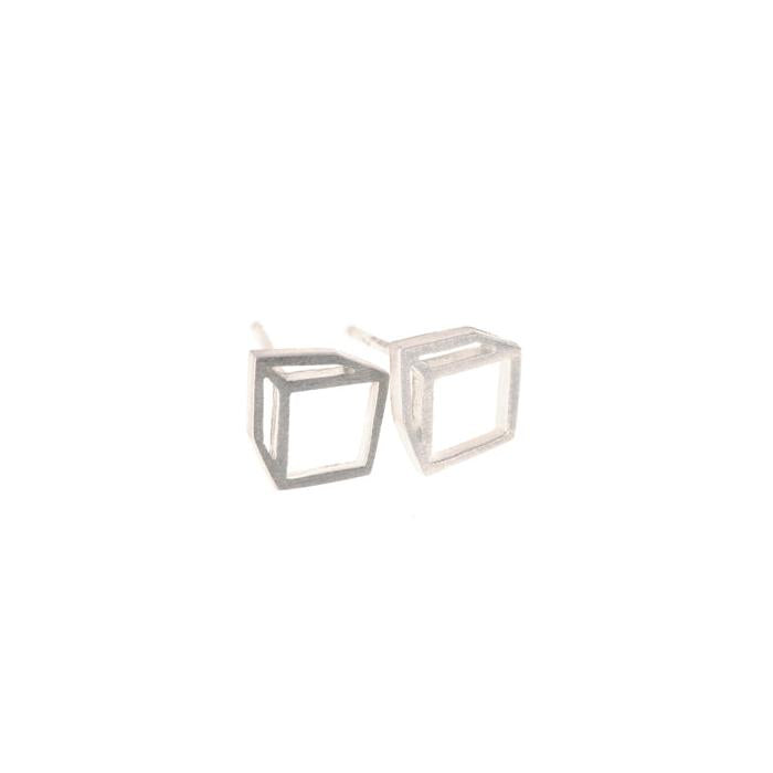 Shimell & Madden Silver Cuboid Studs