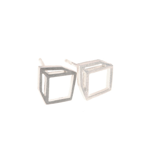 Shimell & Madden Silver Cuboid Studs