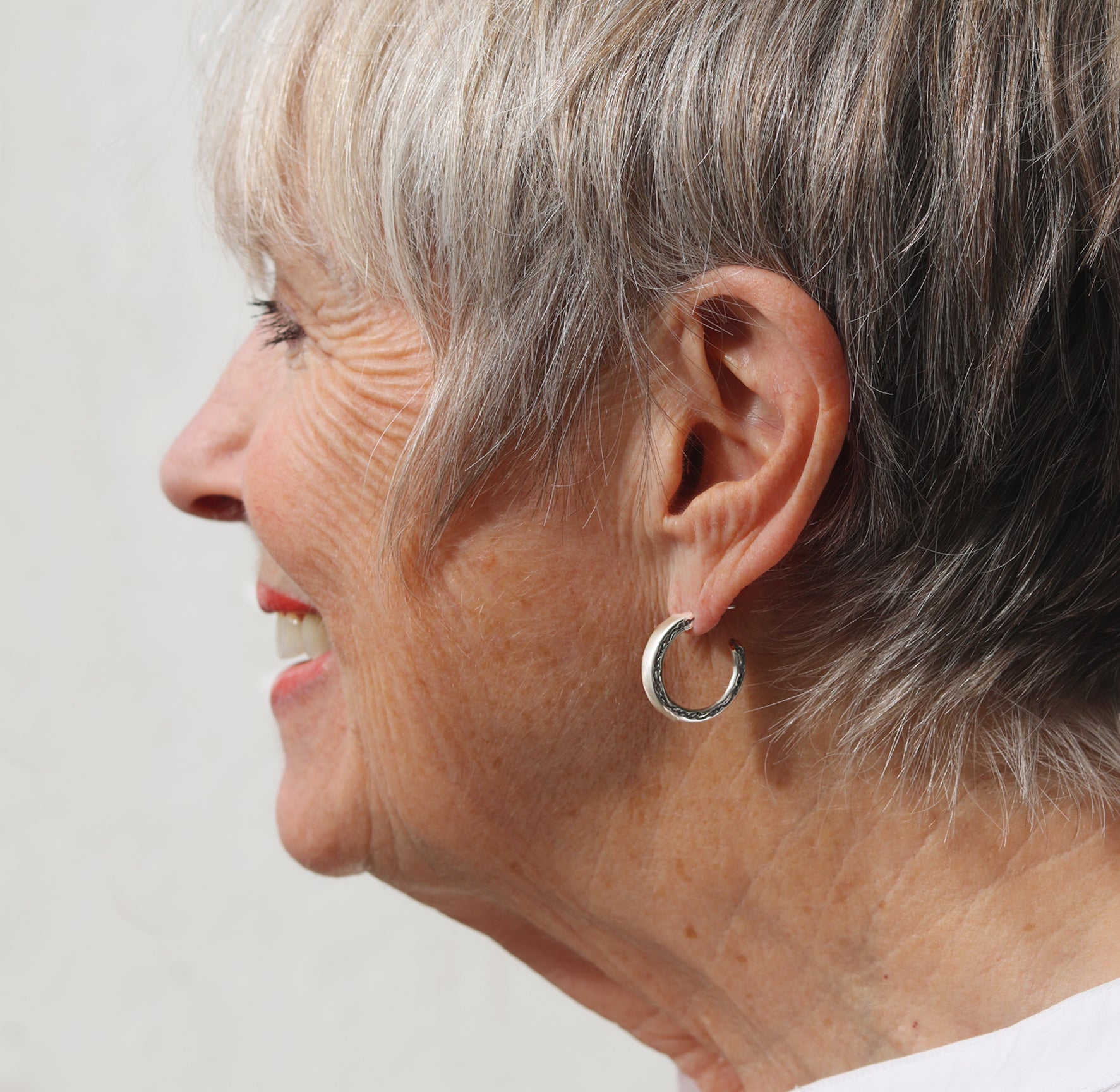 Large Silver 'on and on' Hoop Earrings