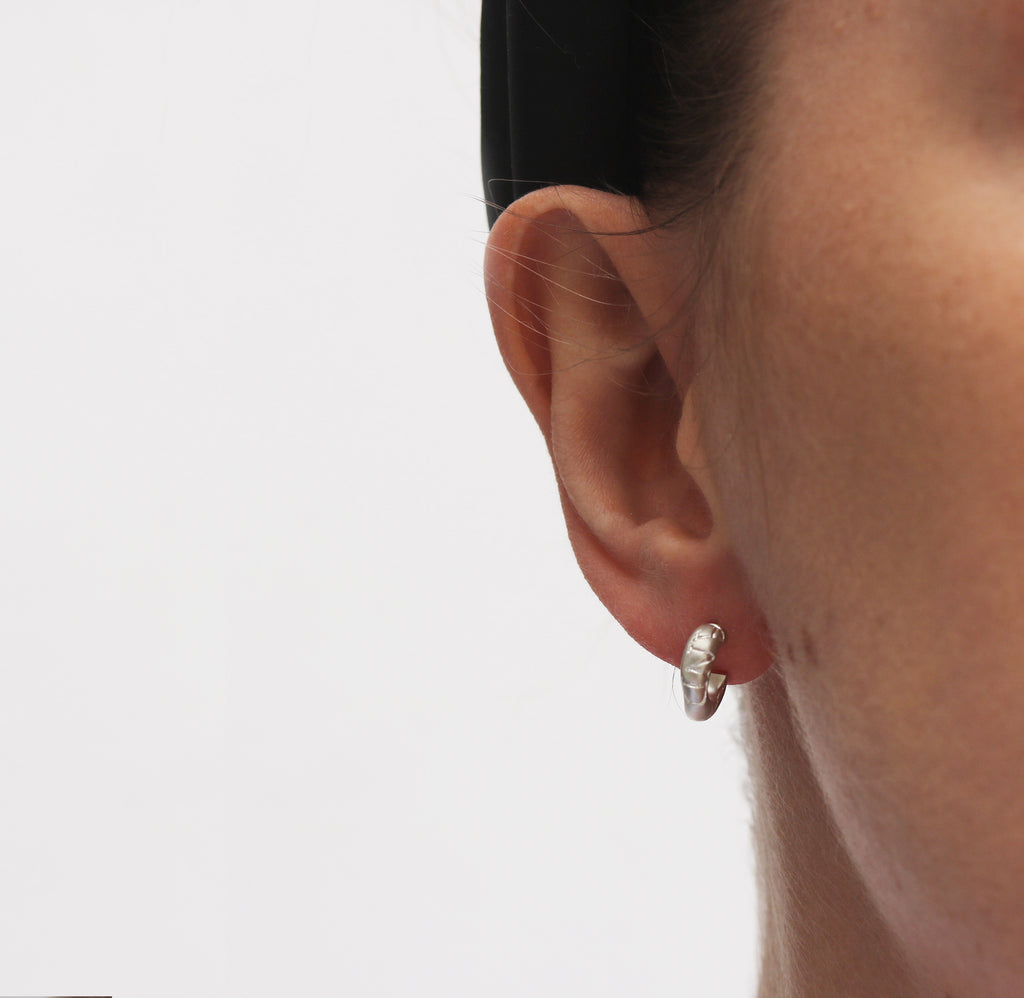 Small Silver 'AND ON' Hoop Earrings