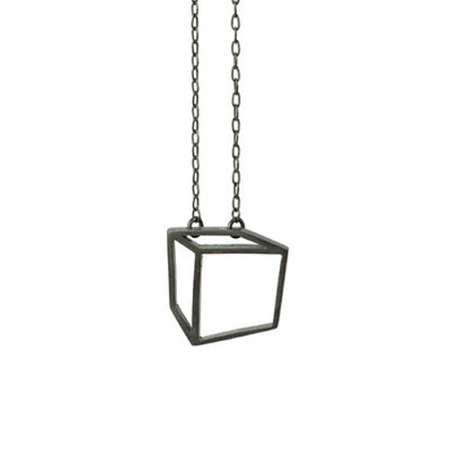 Shimell & Madden Oxidised Cuboid Necklace