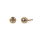 9ct Fairtrade Textured Yellow Gold Ear Studs with Grey Rose Cut Diamonds