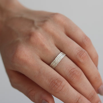 Narrow Silver 'Strata' Ring