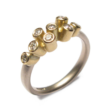 Diana Porter Jewellery contemporary diamond yellow white gold engagement ring