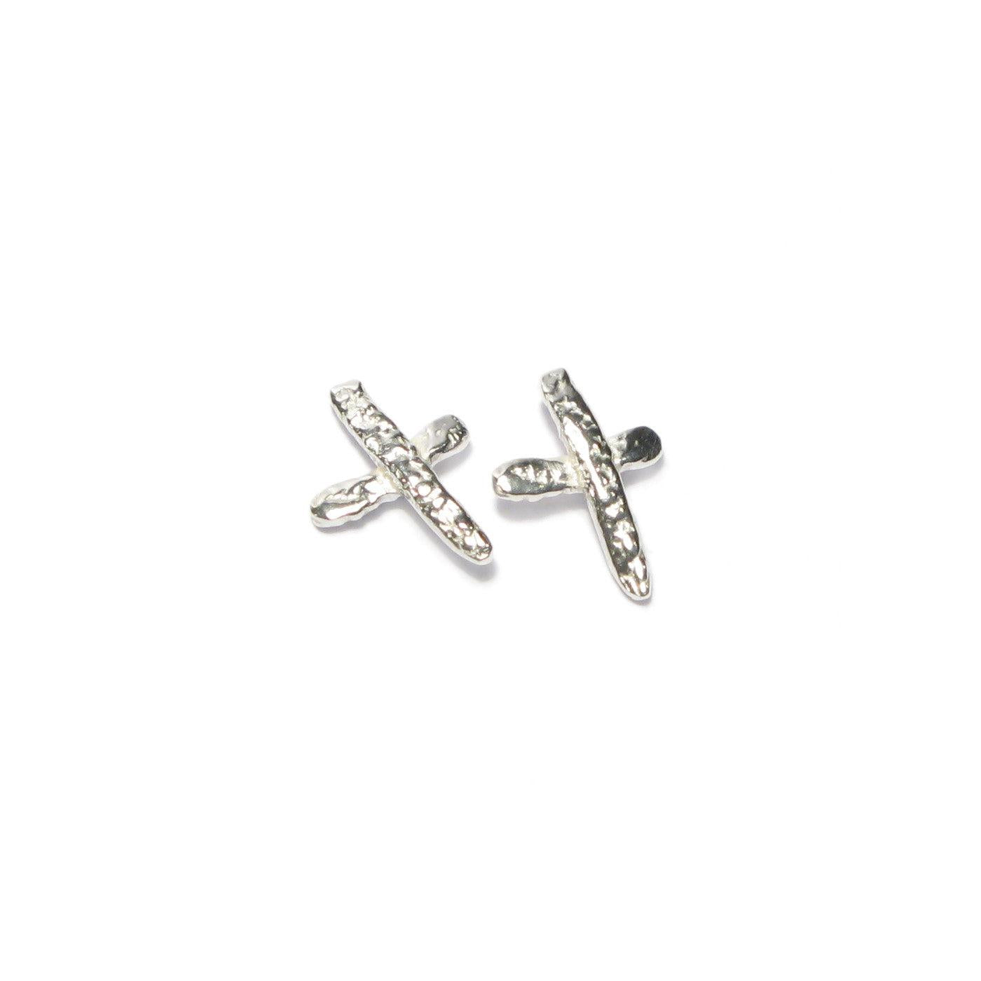 Diana Porter Jewellery contemporary silver kiss stud earrings